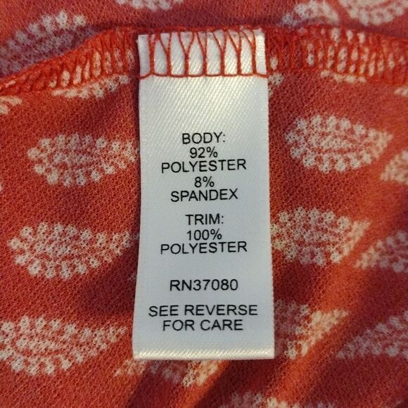 CATO Red White Paisley Print Cold Shoulder Blouse Plussize 26/ 28W (4X) - Picture 12 of 13